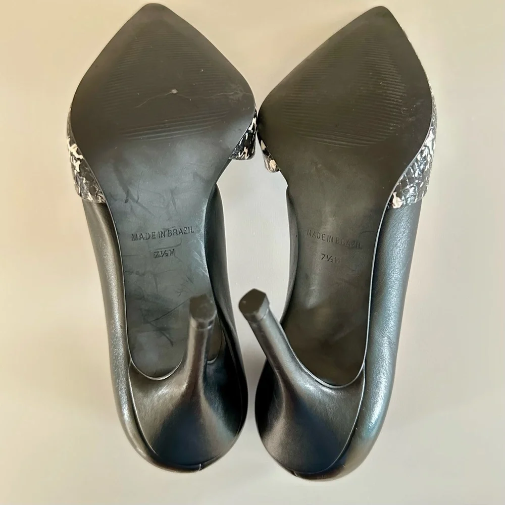 Steve Madden | Black & White Leather D’Orsay High Heel Pumps Sz 7.5 - Picture 5 of 5